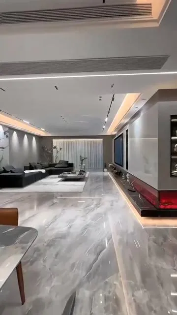 Living Room with Cove Ceiling and Marble Tile Flooring in Hadapsar Pune
